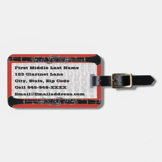 クラリネットケースラベル ラゲッジタグ (正面横)