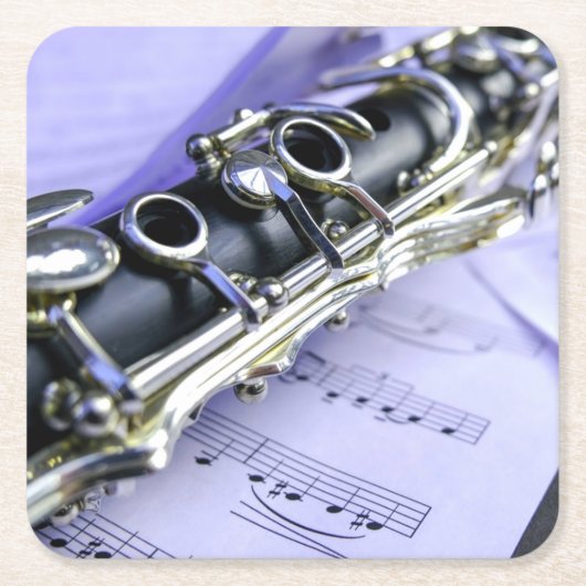 クラリネットシート音楽楽団 スクエアペーパーコースター (正面)