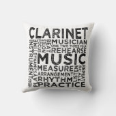 クラリネットタイポグラフィ クッション (裏面)
