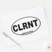 クラリネットバンパーステッカー 楕円形シール (封筒)