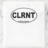 クラリネットバンパーステッカー 楕円形シール (バッグ)