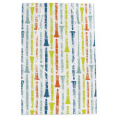 クラリネットパターン ミディアムペーパーバッグ (正面)