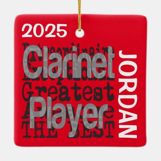 クラリネットプレイヤーエクストラノーネアカスタム セラミックオーナメント (裏面)