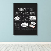 クラリネットプレイヤーメンオーケストラおもしろいクラリネット キャンバスプリント (インサイチュ (ウッドフロア))