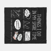 クラリネットプレイヤーメンオーケストラおもしろいクラリネット フリースブランケット (正面(横))