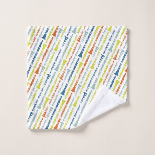 クラリネットプレーヤギフトミュージックマーチングバンドギーク バスタオルセット (ウォッシュタオル)