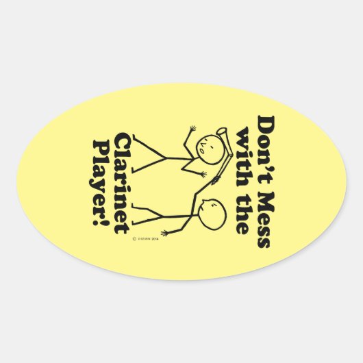 クラリネットプレーヤーのオーバルステッカーで混乱してはいけない 楕円形シール (正面)