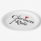 クラリネットプレーヤーのミュージシャンのプレート色 ペーパープレート (アングル)