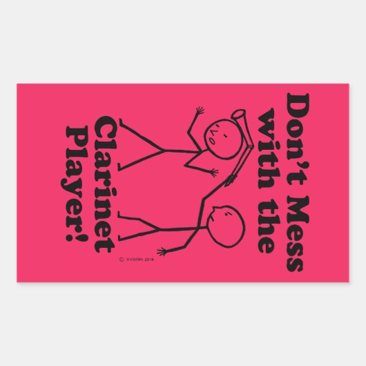 クラリネットプレーヤーの長方形Stで混乱しない 長方形シール (正面)