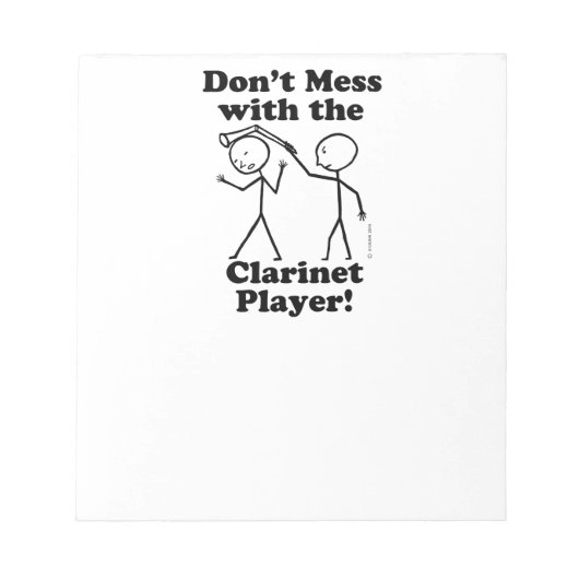 クラリネットプレーヤーを台無しにしない ノートパッド (正面)