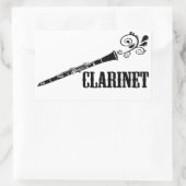 クラリネットベクトル旋回デザイン 長方形シール (バッグ)