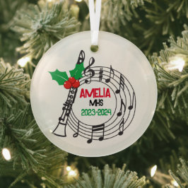 クラリネットマーチングバンドクリスマスオーナメント ガラスオーナメント