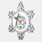 クラリネットマーチングバンドクリスマスオーナメント スノーフレークピューターオーナメント (右)