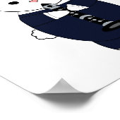 クラリネットマーチングバンドラビットバニーネイビーブルー ポスター (角)