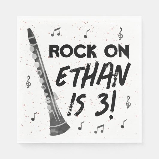 クラリネットミュージックバースデーパーティー紙ナプキンス スタンダードランチョンナプキン (正面)