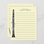 クラリネットミュージック先生バンドミュージシャン サンキューカード (正面/裏面)