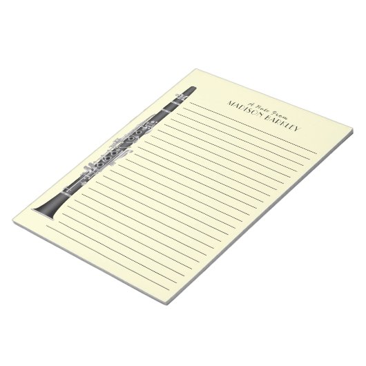 クラリネットミュージック先生バンドミュージシャン ノートパッド (アングル)