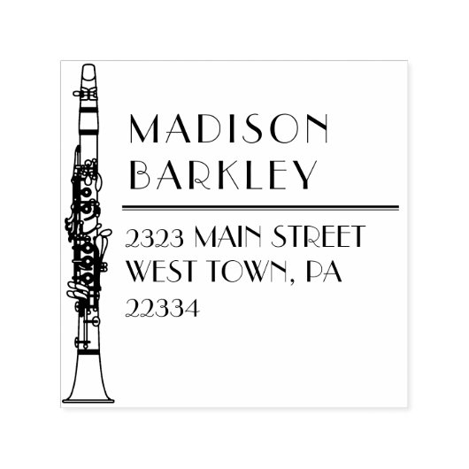 クラリネットミュージック先生 セルフインキングスタンプ (デザイン)