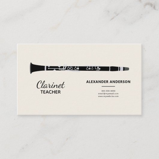 クラリネット先生 名刺 (正面)