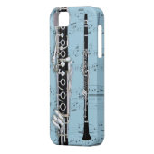クラリネット及び楽譜の電話箱。 一突き色 Case-Mate iPhoneケース (裏面左)