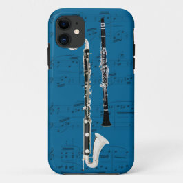 クラリネット及び音楽電話箱。 一突き色 iPhone 11 ケース