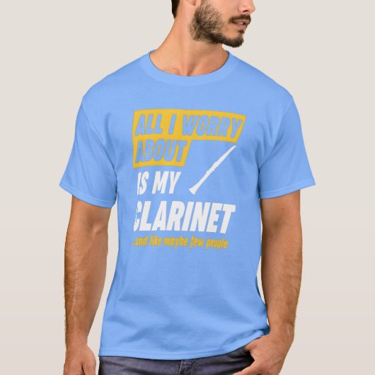クラリネット奏者の名言 楽しい Tシャツ (正面)
