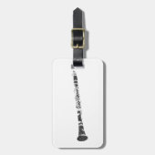 クラリネット形ワードアートブラック文字 ラゲッジタグ (正面縦)