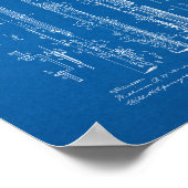 クラリネット特許 – 青写真 ポスター (角)