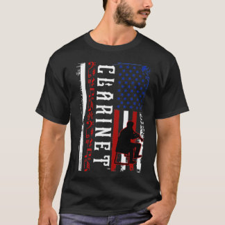 クラリネット米国国旗クラリネティスト Tシャツ