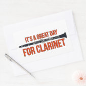 クラリネット素晴らしの日だ 長方形シール (封筒)