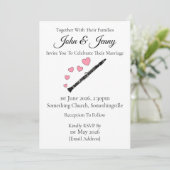 クラリネット結婚式招待状クラリネティストミュージシャン 招待状 (スタンド正面)