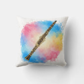 クラリネット調和カラフル:水の色。 クッション (裏面)