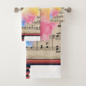 クラリネット調和カラフル：水彩 バスタオルセット (インサイチュ)