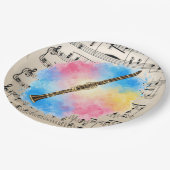 クラリネット調和カラフル：水彩 ペーパープレート (アングル)