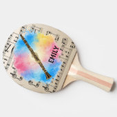 クラリネット調和カラフル：水彩 卓球ラケット (横)