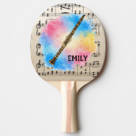 クラリネット調和カラフル：水彩 卓球ラケット