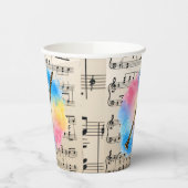 クラリネット調和カラフル：水彩 紙コップ (左)