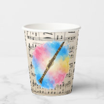 クラリネット調和カラフル：水彩