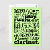 クラリネット遊に住む ポストカード (正面/裏面)