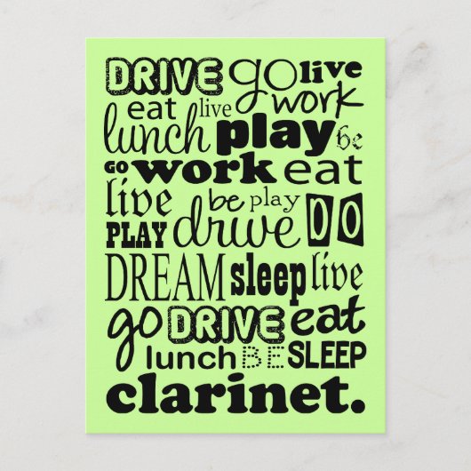 クラリネット遊に住む ポストカード (正面)