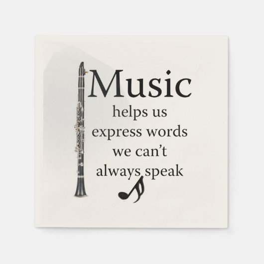 クラリネット音楽救済私たち表現ワーズキッチン スタンダードカクテルナプキン (正面)