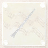 クラリネット音楽、人気があるデザイン、 ガラスコースター (裏面)