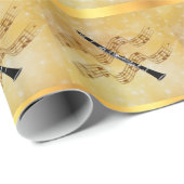 クラリネット音楽、人気があるデザイン、 ラッピングペーパー (ロールコーナー)