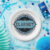 クラリネット音符サークル ペーパープレート (パーティー)