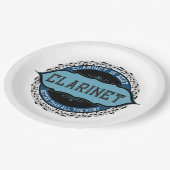 クラリネット音符サークル ペーパープレート (アングル)