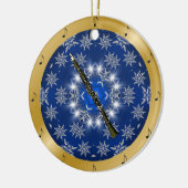 クラリネット～シルバー～ブルー～金ゴールド～クリスマス～ セラミックオーナメント (左)