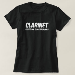 クラリネット・スーパーパワーおもしろい・スーパーヒーロー音楽 Tシャツ