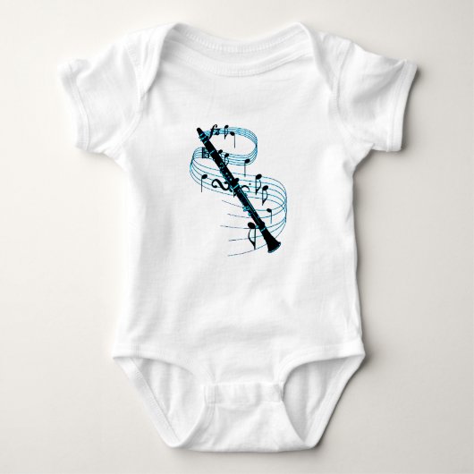 クラリネット ベビーボディスーツ (正面)