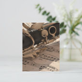 クラリネット ミュージック メロディ クラリネット ミュージカル ダンス ポストカード (スタンド正面)