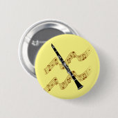 クラリネット、人気があるデザイン、 缶バッジ (正面&裏面)